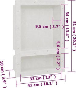 vidaXL Ράφι Ντουζιέρας με 2 Τμήματα Λευκό Ματ 41 x 51 x 10 εκ.