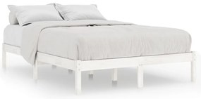 vidaXL Πλαίσιο Κρεβατιού Λευκό 120x190 εκ. Μασίφ Ξύλο Small Double