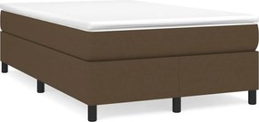 vidaXL Κρεβάτι Boxspring με Στρώμα Σκούρο Καφέ 120x200 εκ. Υφασμάτινο