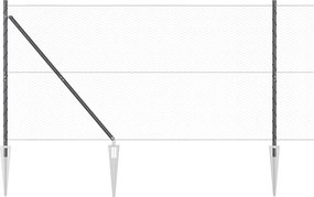 vidaXL Στύλος Περιφράξεων Γκρι 25 x 1,2 μ (25 mm δίχτυ) Ατσάλι