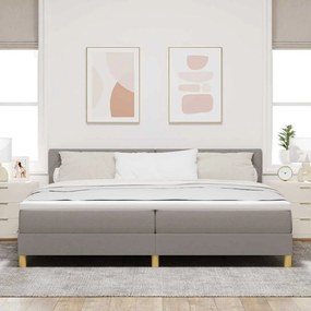 vidaXL Κρεβάτι box spring με στρώμα Taupe 200 x 200 cm ύφασμα