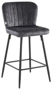 Σκαμπό Μπάρ FL2036 Fylliana Γκρί - Μαύρο 51x54x94 εκ. 2αδα