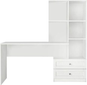 Γραφείο εργασίας Mantra Megapap χρώμα λευκό 155x60x152εκ.
