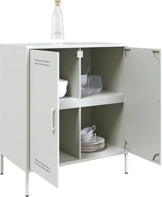 vidaXL Μπουφές Λευκός 68x39x79 εκ. από Ατσάλι