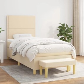 ΚΡΕΒΑΤΙ BOXSPRING ΜΕ ΣΤΡΩΜΑ ΚΡΕΜ 90X200 ΕΚ.ΥΦΑΣΜΑΤΙΝΟ 3137050