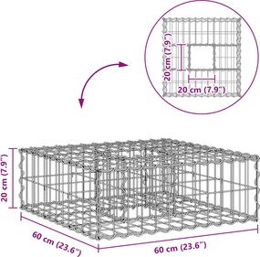 vidaXL Ανασηκωμένο κρεβάτι gabion Ασημί