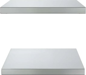 vidaXL Ράφια Τοίχου 2 τεμ. Ασημί 50x40 εκ. Ανοξείδωτο Ατσάλι