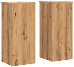 vidaXL Βάσεις Φυτών 2 τεμ. Αρτισιανή Δρυς 30x30x70 εκ. Επεξ. Ξύλο