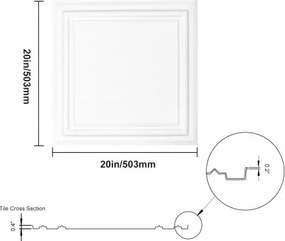 VEVOR Ceiling Tiles 96-Pack 20 x 20 in Polystyrene Easy Installation Glue-up