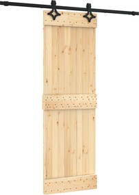 vidaXL Συρόμενη Πόρτα Φυσικό και Μαύρο 70 x 210 cm