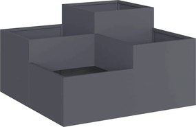 vidaXL Γλάστρα Κήπου Ανθρακί 80 x 80 x 48 εκ. Ατσάλι