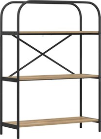 vidaXL Ράφι Βιβλίων 3 επιπέδων 80 x 30 x 109 εκ Επεξεργασμένο ξύλο