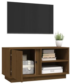 vidaXL Έπιπλο Τηλεόρασης Καφέ Μελί 80x35x40,5 εκ από Μασίφ Ξύλο Πεύκου