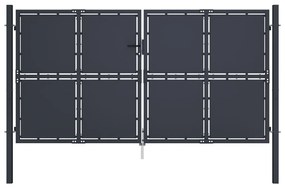 Πόρτα Κήπου Ανθρακί 300x150 εκ. από Ατσάλι