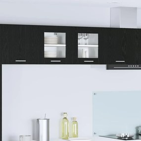 vidaXL Κρεμαστό ντουλάπι 2 pcs Μαύρη Οξυά Επεξεργασμένο Ξύλο