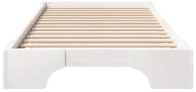 vidaXL Κρεβάτι δαπέδου με αποθήκευση Λευκό 80 x 220 cm ξύλο