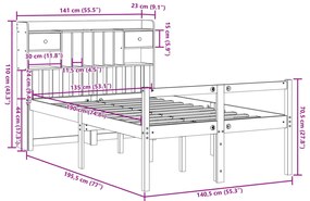 ΚΡΕΒΑΤΙ ΒΙΒΛΙΟΘΗΚΗ ΧΩΡΙΣ ΣΤΡΩΜΑ ΛΕΥΚΟ 135X190 ΕΚ ΜΑΣΙΦ ΠΕΥΚΟ 3322046