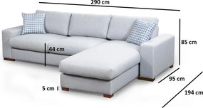 Corner Sofa Loop 12 Light Grey