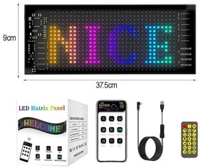 Εύκαμπτη LED Πινακίδα RGB Bluetooth με Κινούμενες Εικόνες και Κείμενο μέσω Εφαρμογής 37.5x9cm - LED Matrix Panel-074137-150275