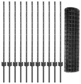 vidaXL Τεντώτο με στήριγμα Γκρι 1 x 25 m Ατσάλι