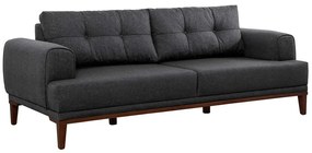 Καναπές Τριθέσιος Vina 867UNQ2208 223x94x82cm Anthracite-Walnut