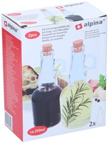 Μπουκάλι Λαδιού/Ξιδιού 250ml 2Τμχ Γυάλινα ALPINA