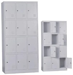 WOODWELL Ε6004,1LOCKER 12 Θέσεων Μέταλλο Βαφή Γκρι 90x40x185cm Ε6004,1