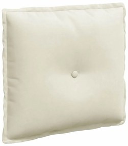 vidaXL Μαξιλάρι Πλάτης Κρεμ 50 x 45 εκ. Υφασμάτινο Κορντουρά
