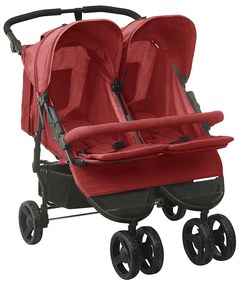 vidaXL Καρότσι Διδύμων Κόκκινο Ατσάλινο