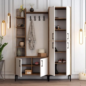 Έπιπλο Εισόδου Καρυδιά / Λευκό VIYANA 150x35x200