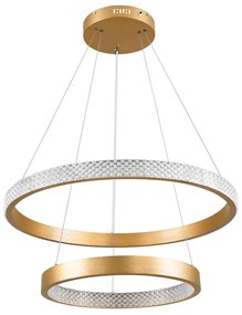 Φωτιστικό Οροφής Diamond Duo 61151 Led 75W Φ40+60cm Gold Matt GloboStar Αλουμίνιο