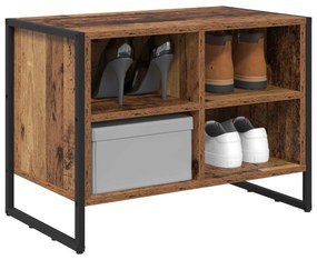 vidaXL Ντουλάπα Παπουτσιών με αποθήκευση Παλιό Ξύλο 60 x 35 x 44 εκ.