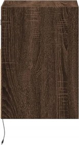 vidaXL Κομοδίνα Επιτοίχια με Φώτα LED 2 τεμ. Καφέ Δρυς