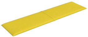 Πάνελ Τοίχου 12 τεμ. Ανοιχτό Κίτρινα 60x15εκ. 1,08μ² Υφασμάτινα - Κίτρινο