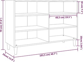 vidaXL Ραφιέρα Καπνιστή Δρυς 103,5 x 35 x 70 εκ. από Επεξεργ. Ξύλο