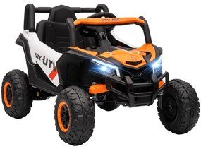 AIYAPLAY Ηλεκτρικό αυτοκίνητο για παιδιά 12V, λειτουργία τηλεχειρισμού, ζώνη, κόρνα, φώτα LED, θύρα USB, για 3-5 ετών, πορτοκαλί