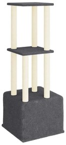 vidaXL Γατόδεντρο Σκούρο Γκρι 133,5 εκ. με Στύλους Ξυσίματος από Σιζάλ
