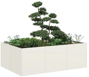 Ζαρντινιέρα Λευκή 120x80x40 εκ. από Χάλυβα