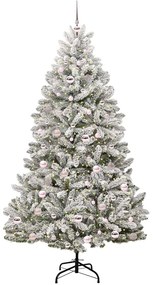 vidaXL Τεχνητό Χριστουγεννιάτικο Δέντρο Πράσινο και Λευκό 210 cm