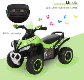 HOMCOM Αυτοκίνητο-πατίνι, όχημα-πατίνι για παιδιά 18-36 μηνών Πράσινο