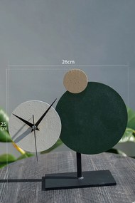 Διακοσμητικό Ρολόι Πράσινο - Κρεμ - Καφέ DABAR 26x0,6x25