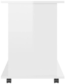 vidaXL Ντουλάπι Τροχήλατο Γυαλιστ. Λευκό 60x45x60 εκ. από Μοριοσανίδα