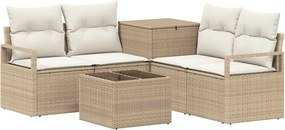 vidaXL Σετ Καναπέ 6 τμχ. Μπεζ και Κρέμ 55 x 55 x 37 εκ