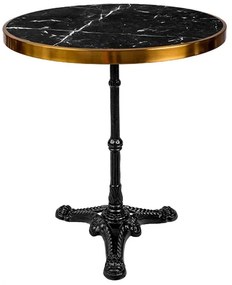 Τραπέζι μαρμάρινο Andeket μαντέμι σε μαύρη-χρυσή απόχρωση Φ70x72εκ 70x70x72 εκ.