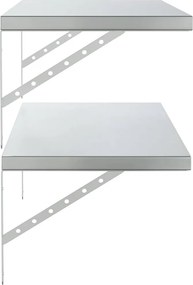 vidaXL Ράφια Τοίχου 2 τεμ. Ασημί 100x40 εκ. Ανοξείδωτο Ατσάλι