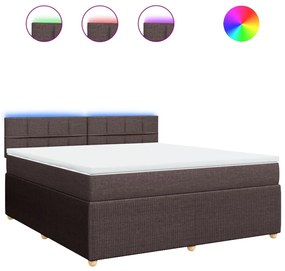 ΚΡΕΒΑΤΙ BOXSPRING ΜΕ ΣΤΡΩΜΑ ΣΚΟΥΡΟ ΚΑΦΕ 180X200 ΕΚ ΥΦΑΣΜΑΤΙΝΟ 3289838