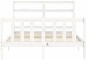 vidaXL Σκελετός Κρεβ. Χωρίς Στρώμα Λευκό 140x190 εκ Μασίφ Πεύκο