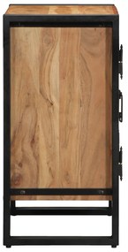 vidaXL Ντουλάπα Παπουτσιών  Μαύρη 30x30x40 εκ από Μασίφ Ξύλο Ακακίας και Ατσάλι