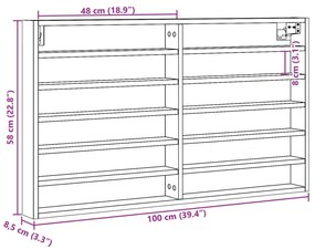 Βιτρίνα Καφέ Δρυς 100x8,5x58 εκ. από Επεξεργασμένο Ξύλο - Καφέ