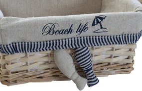Σετ Καλαθιών DKD Home Decor Σπείρες Μεσογείακός 48 x 38 x 13 cm